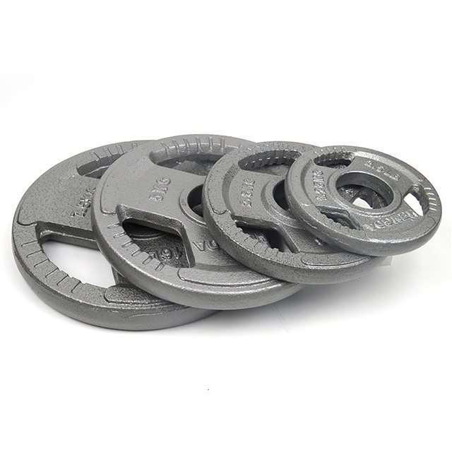 Grey Hammertone Cast Iron Barbell Weight Plates