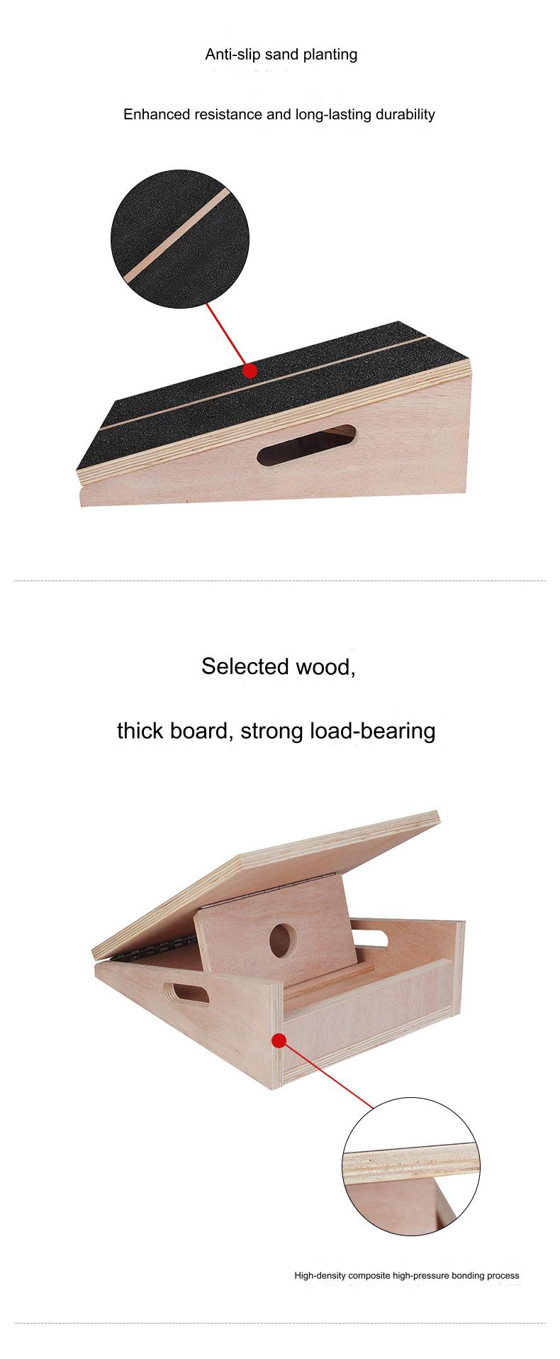 5-level Adjustable Wooden Calf Stretcher Squat Slant Board